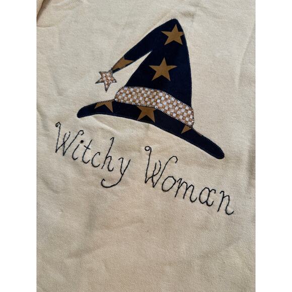 90s Vintage Hanes Witchy Woman Stitched Oversized Crewneck, Large - Picture 2 of 5